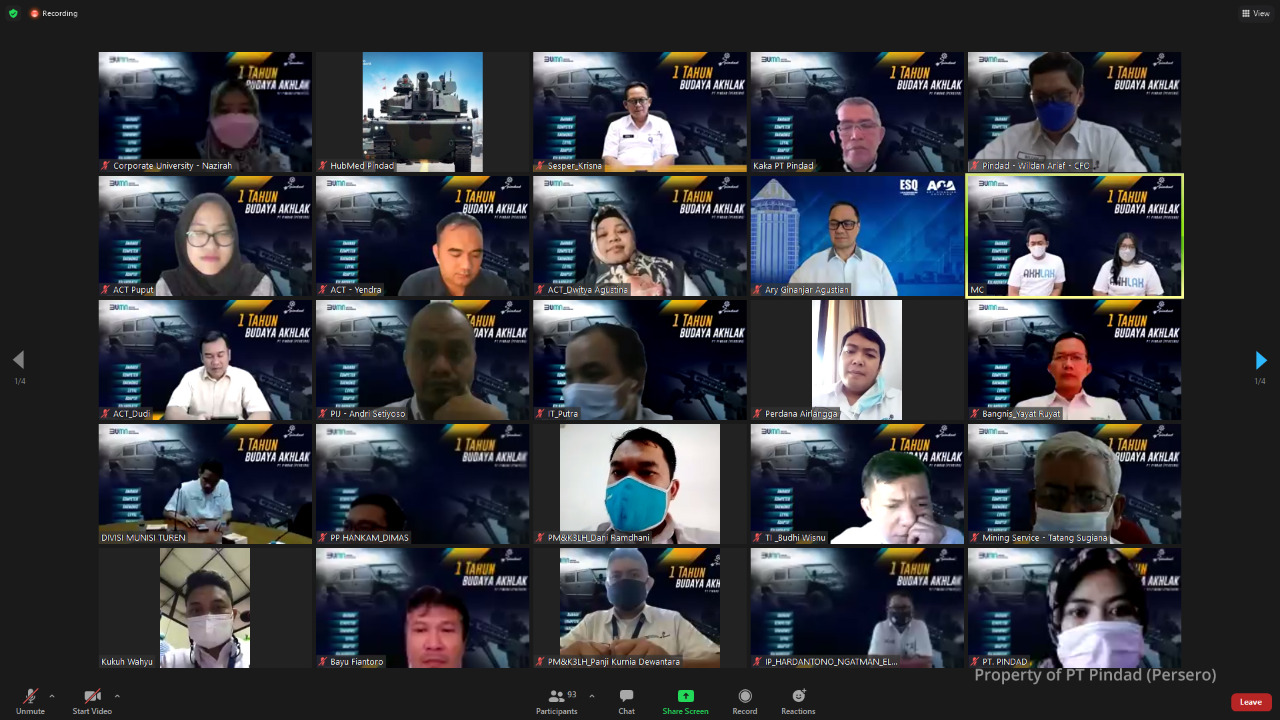 Commemorate a year of Corporate Value, Pindad inaugurate Change Leader and Change Agent