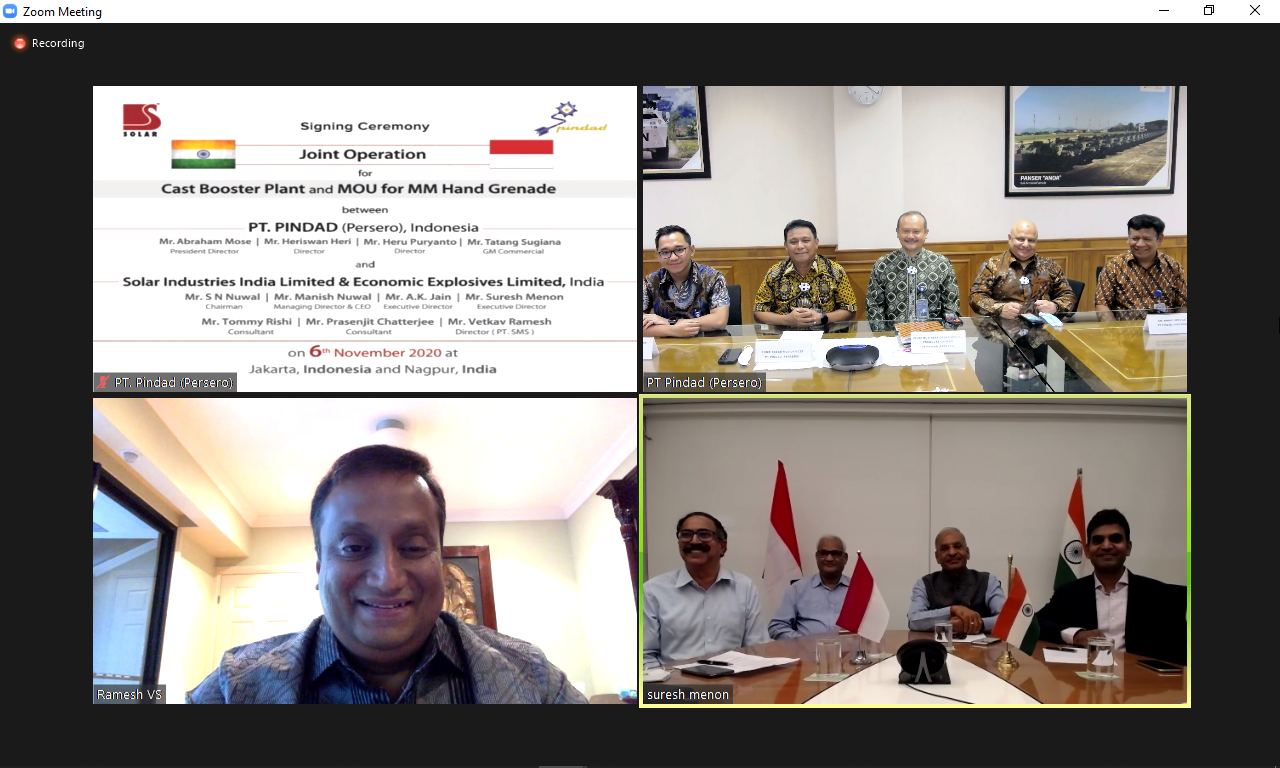 Pindad Signs Joint Operation Agreement with Indian Solar Group in Defense & Industrial Products