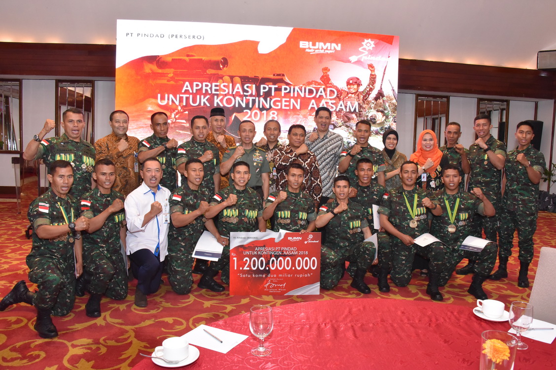 Pindad Apresiasi Kontingen TNI AD Juara AASAM 2018,  Dukung Terus Pembinaan Petembak Indonesia