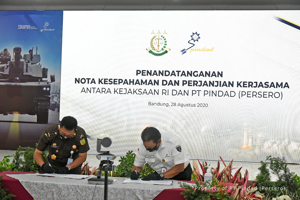 Kejaksaan RI Signs a Memorandum of Understanding with Pindad on Cooperation and Coordination in order to Support the Implementation of Duties and Functions